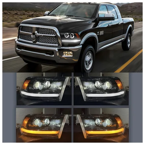 1 шт. полный комплект светодиодных фар для 2009-2018 Dodge Ram 1500 2500 3500 последовательный указатель поворота и фары DRL