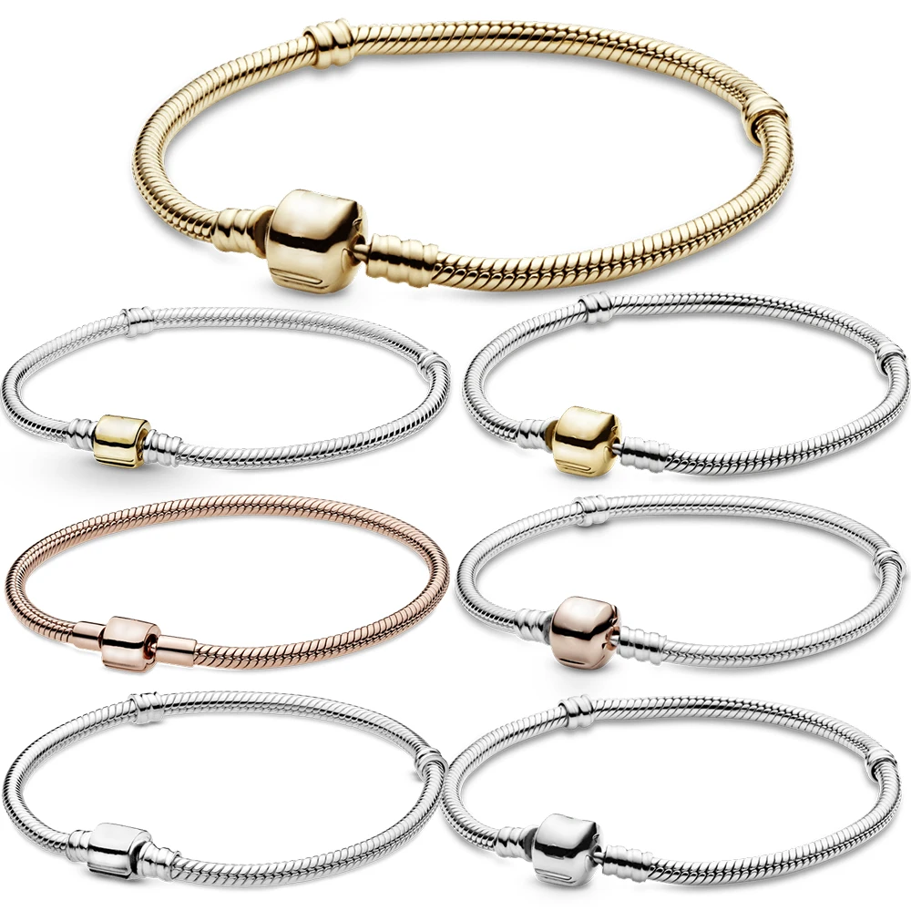 

Bracelet Women Offers With Free Shipping Barrel Buckle Snake Jewelry Silver 925 Original Luxury Brand Pendant Charms Diy Gift