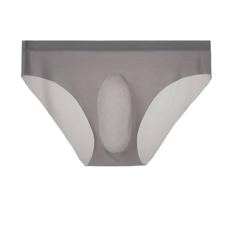 2023 New Men's Triangle Underwear Ice Silk Traceless Underwear Men's Summer Sexy Breathable Mid Rise Underwear Solid L-3XL