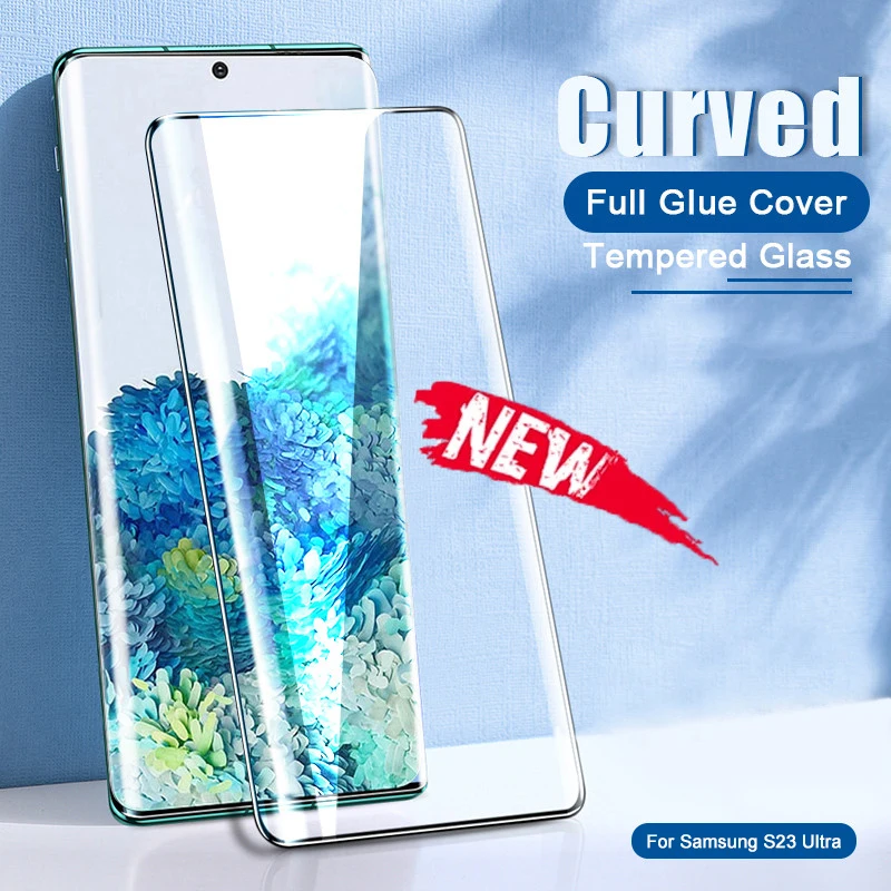 

Fingerprint Unlocking Full Glue Curved Tempered Glass For Samsung Galaxy S23 S22 S20 S21 Ultra S10 S9 Plus Screen Protector Film