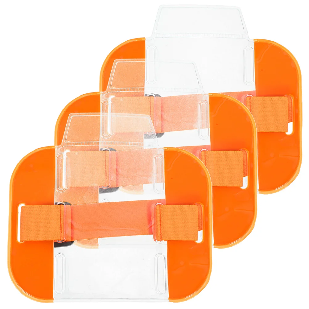 

3 Pcs ID Card Armband Holder Badge Protective Cover House Adjustable Strap Holders Worker Clear Sleeves Home Elasticity Cards