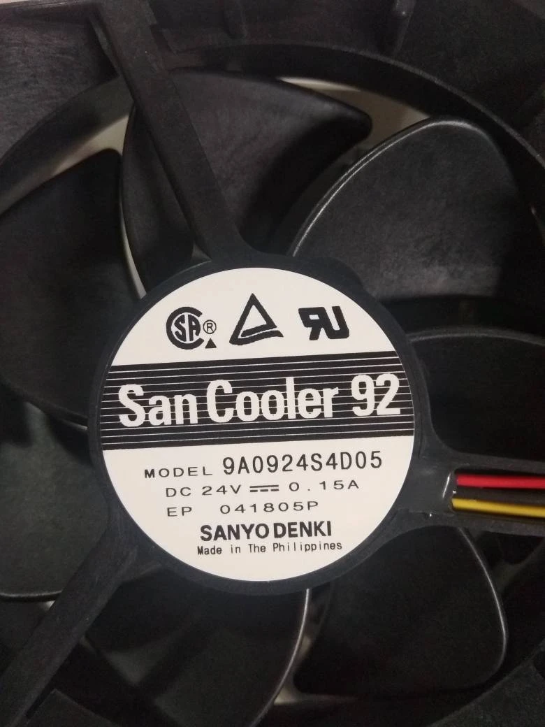 3-проводной Вентилятор охлаждения сервера SANYO DENKI 9A0924S4D05 DC 24V 0.15A 90x90x25mm