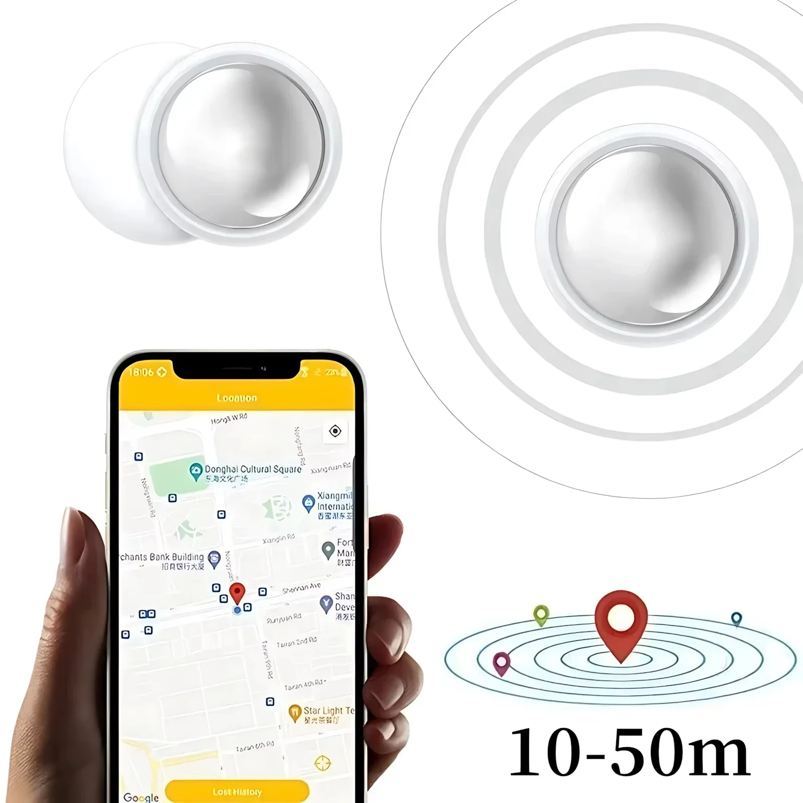 Фото Умный Bluetooth 5.3 мини-GPS-трекер Xiaomi, совместимый с Android и iOS, мини-глобальный локатор, поисковик ключей и брелоков для животных №2