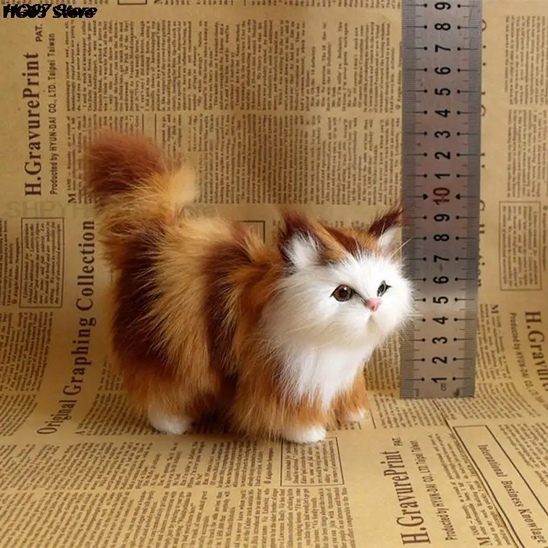 

Cute Simulation Cat Plush Toys Soft Stuffed Kitten Model Fake Cat Realist Animals For Kids Girls Birthday Valentine's Day Gift