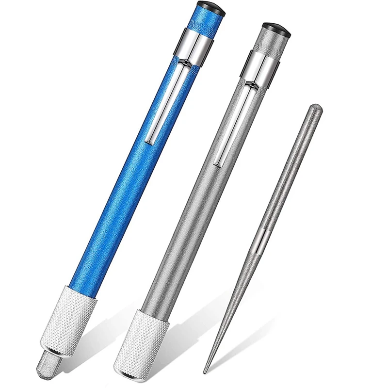 

2 Pcs Diamond Retractable Knife Sharpener Multi-Functional Portable Knife Sharpening Steel Rod Pen For Kitchen Outdoor