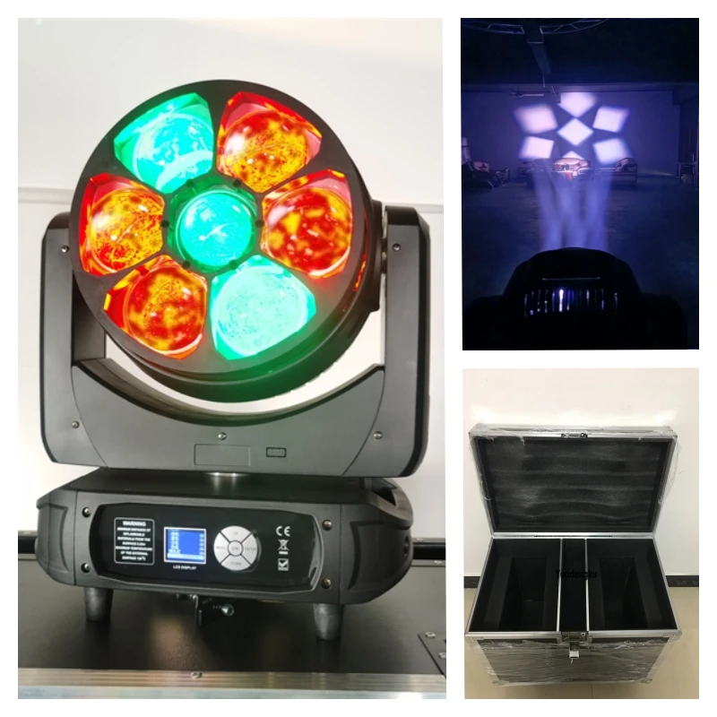 4 шт. с flightcase 7x60 Вт RGBW в 1 Lyre Beam Wash движущаяся головка сценический DMX Zoom