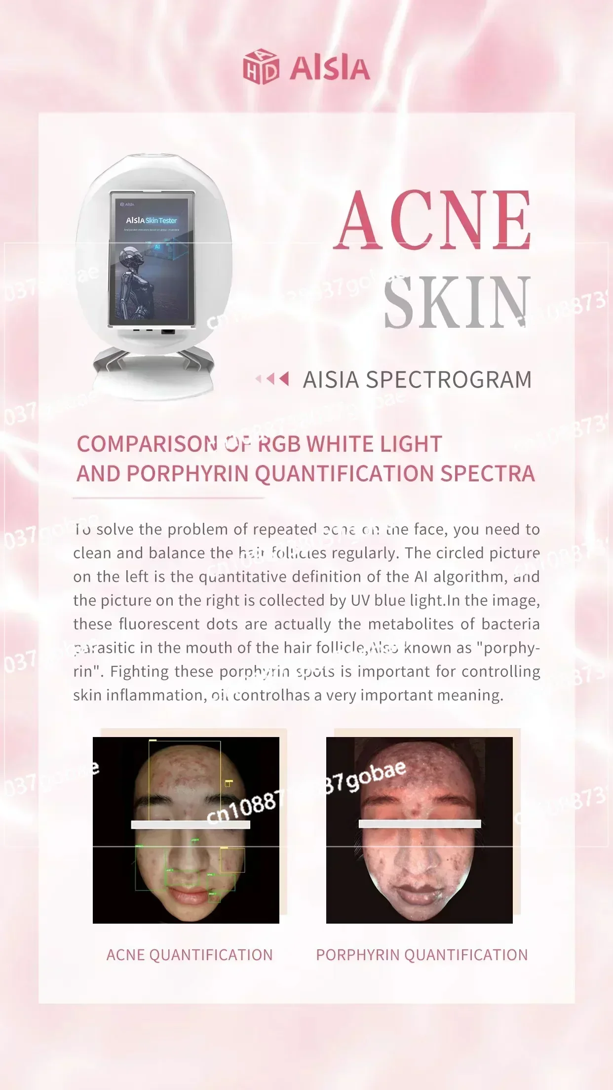 Портативный 3D AI-анализатор диагностики кожи лица тестер для сканер волшебное