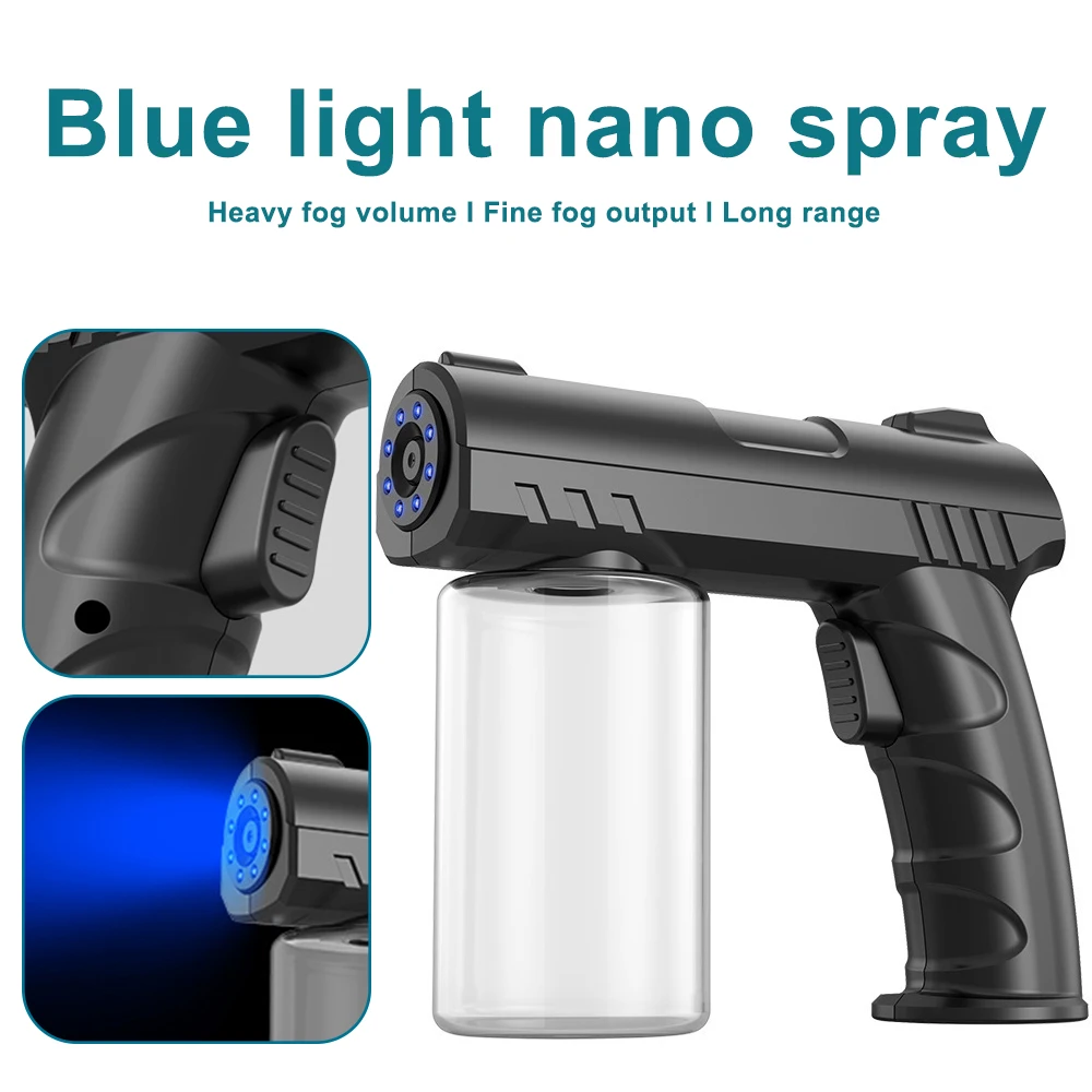 280ML Wireless Electric Blue Light Steam Spray Fogging Disinfection Sprayer Gun Atomization Sanitizer Machine For Home Garden