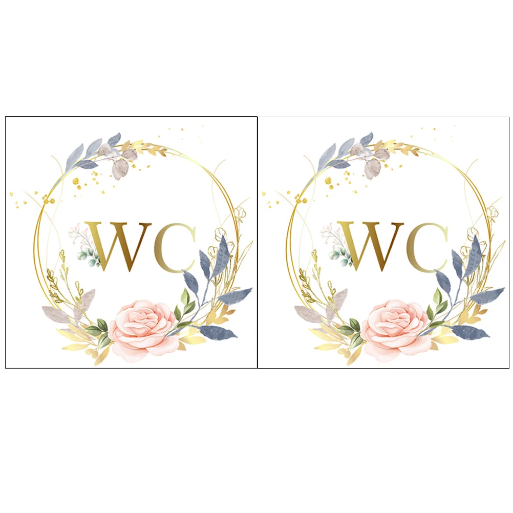 

Wall Bathroom Door Sign Stickers Toilet Signs Decals Sticker Restroom Wc Washroom Decalvinyl Funny Flower Decoration Mural