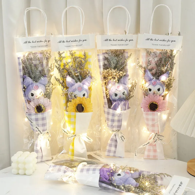 

Рождественские подарки мультфильм Sanrio плюшевый букет My Melody Kuromi Cinnamoroll Kt кошка плюшевая кукла игрушка подарок на день Святого Валентина выпускной