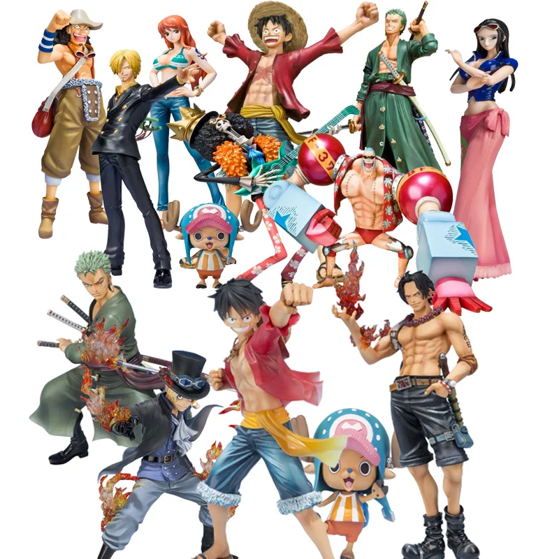 

One Piece Action Figure Anime Monkey D. Luffy Zoro Sabo Hancock Ace Top Battle 4 Model King Collection Mainan Boneka untuk Anak
