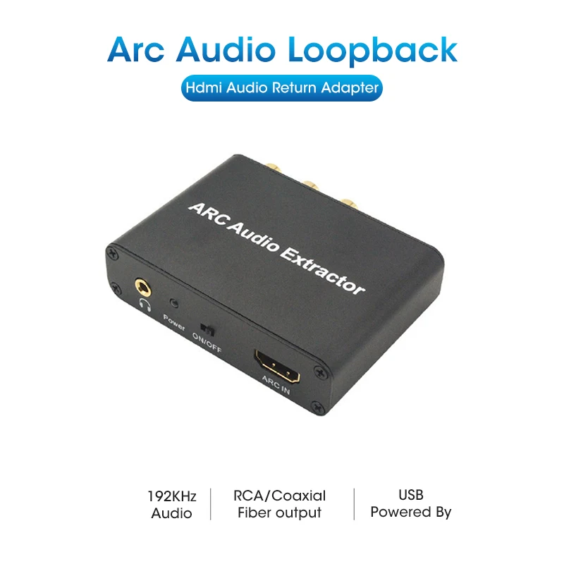 

HDMI Audio Back Adapter ARC To Audio Return Adapter Fiber Optic Coaxial 3.5mm Audio Output Converter USB Analog Audio Converter