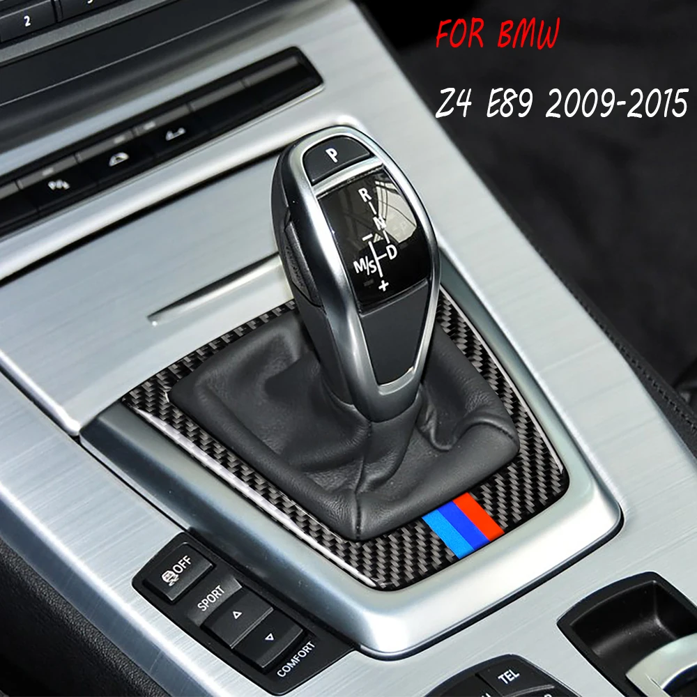 

1PCS Carbon Fiber Interior Car Stickers Gear Cover Trim Decals FOR BMW Z4 E89 2009-2015 AUTO Accessorie