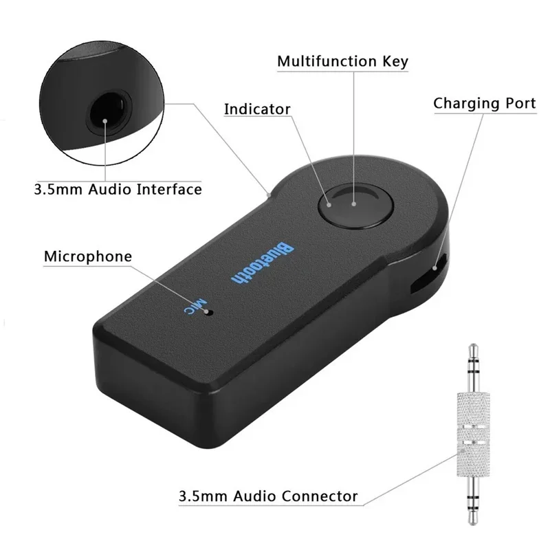 Автомобильный Bluetooth музыкальный ресивер со встроенным микрофоном Aux A2dp интерфейс