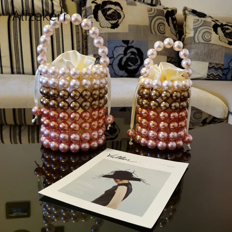 

Colour Pearl Evening Bag Women Handmade Pearl Beaded Small Designer Party Purses High Quality Ladies Cute Handbag Wedding Party