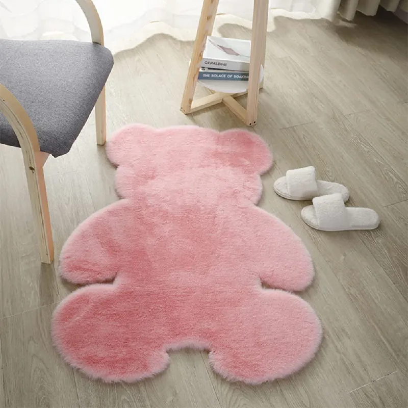 

Door Mat Bear Shaped Bathroom Rugs Non-Slip Washable Floor Doormats Bath Super Soft Carpet for Entrance Indoor Cute Room Decor