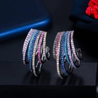 2022 luxury micro zircon claws stud earrings for women girl unusual trend charming partydress daily exquisite india jewelry gift