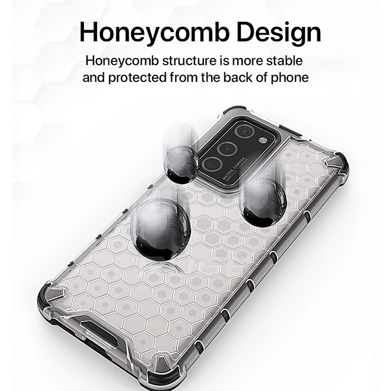 Luxury Honeycomb Transparent Shockproof Armor Case For Huawei P50 P40 P30 Pro lite Mate 40 20 30 Honor 50 20 Pro Hard PC Cover images - 6