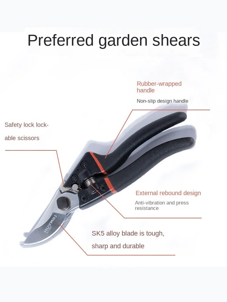 

Gardening Scissors Pruning Shear Fruit Tree Scissors Multi-Functional Household Labor-Saving Branches Scissors Tools