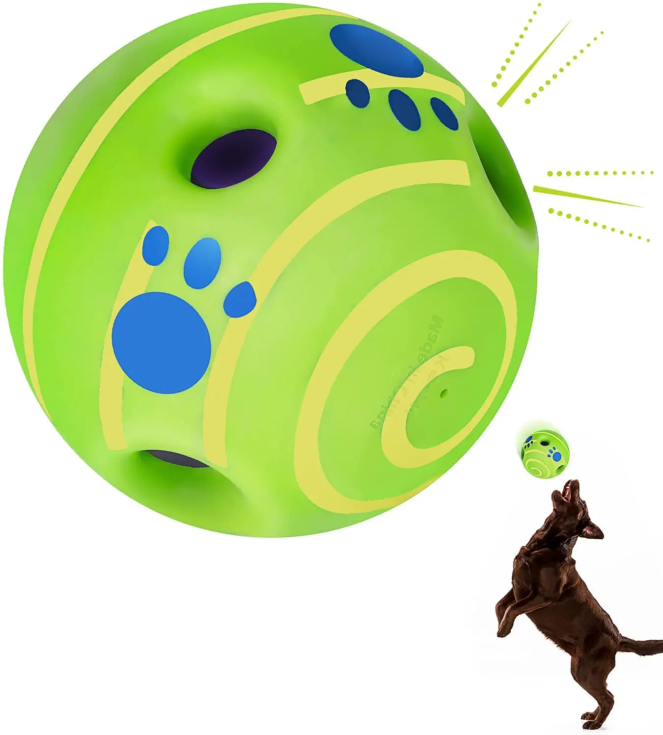 

PETruler Pet Dog Toy Interactive Giggle Ball Dog Toy Wobble Funny Pet Ball Chewing Play Touch Wag Training Supplies Safe