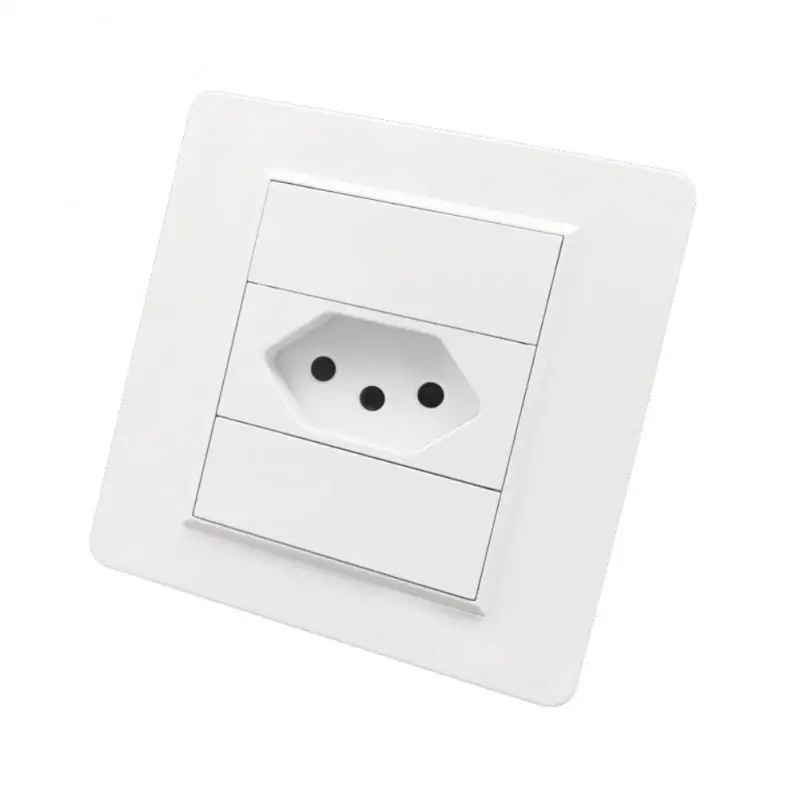 

Eu Standard Three Round Holes Double Ubs 118 Type Brazil Plug Wall Socket Panel 1pc Three Jack Power Socket Brazil Wall Socket