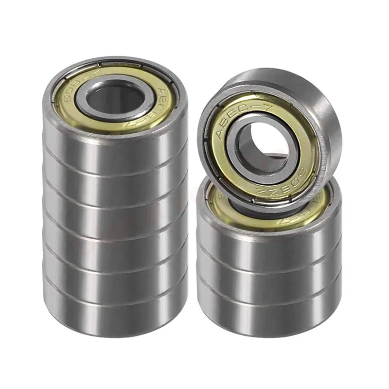 

10PCS 608ZZ Deep Groove Ball Bearings 608 ZZ Metal Seal Bearings Double Shield 8x22x7mm for 3D Printer RepRap, Skateboard