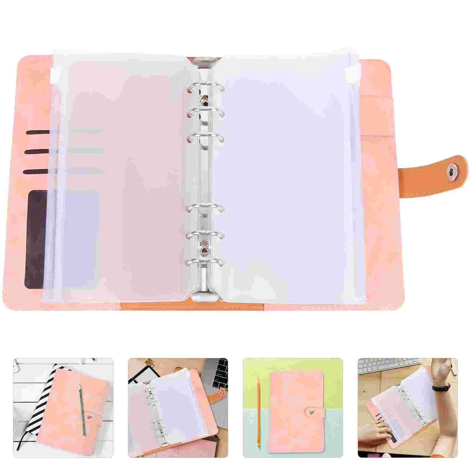 

Binder Budget Book Moneyfolder Wallet Cashartworkenvelope Portfolio Compact Notebook Portable A6 Planner Zipper Leaf Envelopes