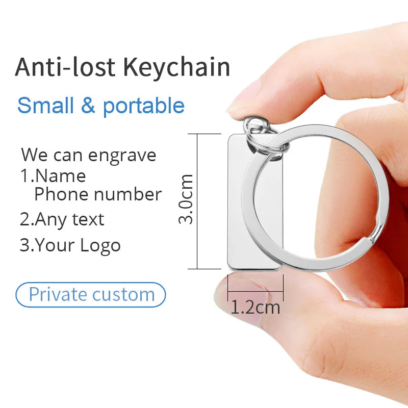 Customized Engraved Keychain For Car Logo Plate Number Personalized Gift Anti-lost Keyring Key Chain Ring P009C