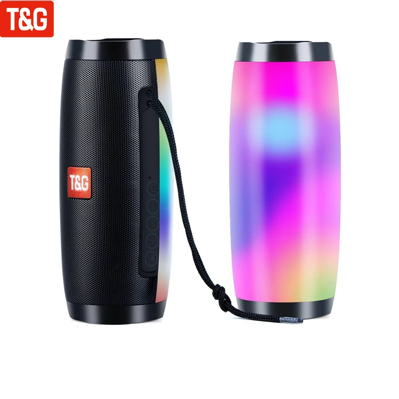 

TG157 LED Bluetooth Flash Speaker Portable Corded Outdoor Speaker Fabric Waterproof Subwoofer FM Radio Bluetooth Party Speaker