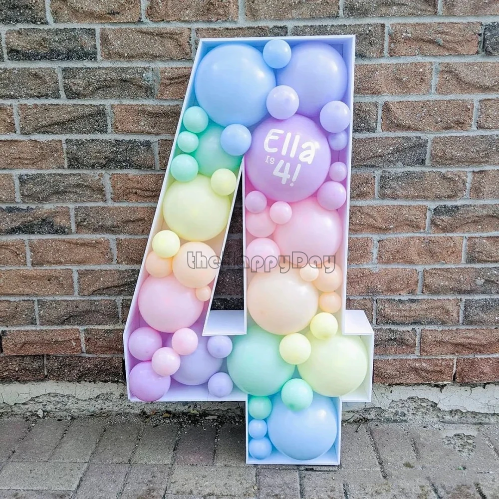 

73CM KT Number Frame Stand Balloon Filling Box Large Marquee Numbers Balloons Birthday Party Decor Baby Shower Party Backdrop
