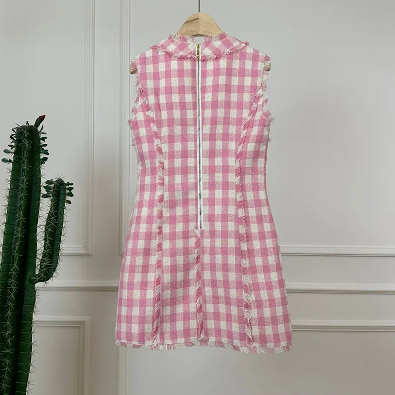 2024 новая мода крупный твидовый тканый французский элегантный тонкий плавный