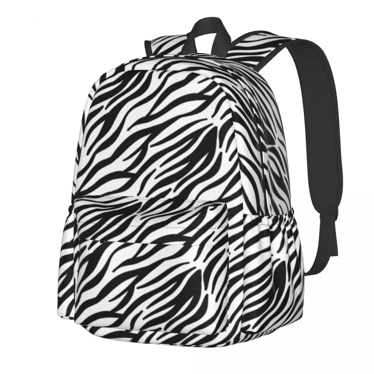 

Black And White Zebra Backpack Stripes Print Streetwear Backpacks Male Outdoor Soft School Bags Colorful Rucksack