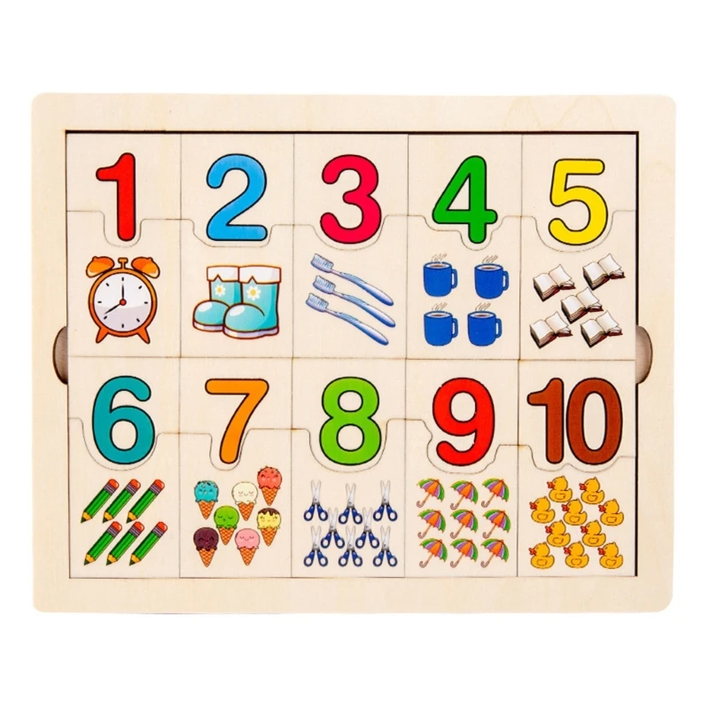 

Toddler Puzzle Digital Learning Number Matching Toy Kindergarten Birthday Gift E65D
