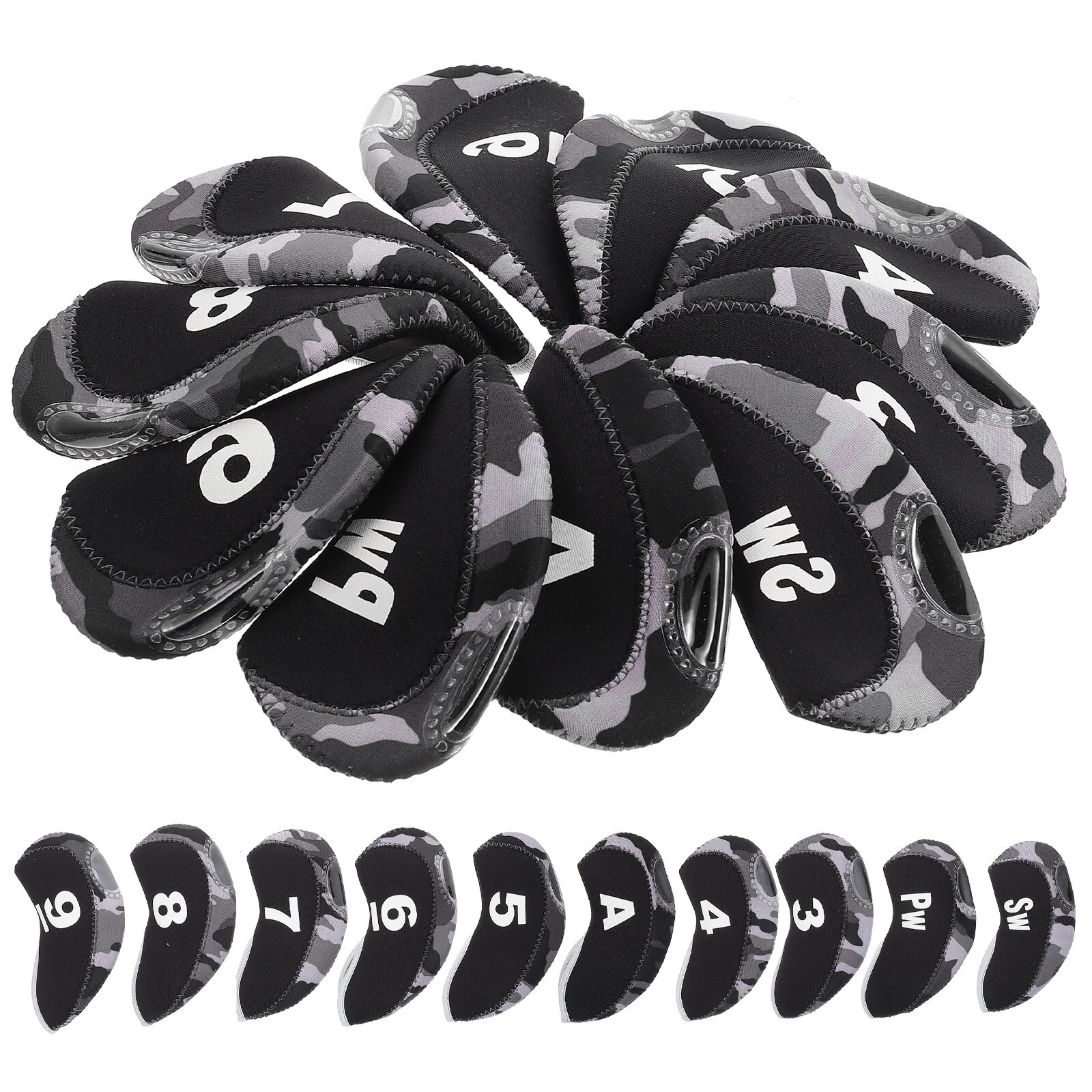 

10 Pcs Protector Hijab Protector Head Blades Putters Neoprene Mallet Headcover Club Equipment Clubs