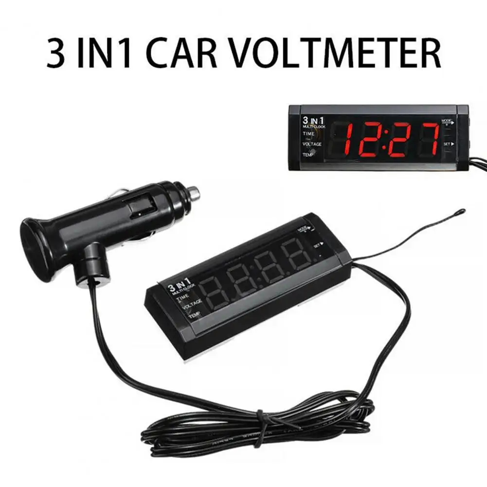 

Steady Digital Electrical DC Panel Meter Car Clock 3 In 1 High-precision