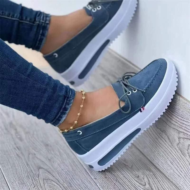 

Women Flats Platform Shoes Women Elegant Genuine PU Shoes Woman Spring Casual Flat Shoes Women Non Slip Shoes Zapatillas Mujer