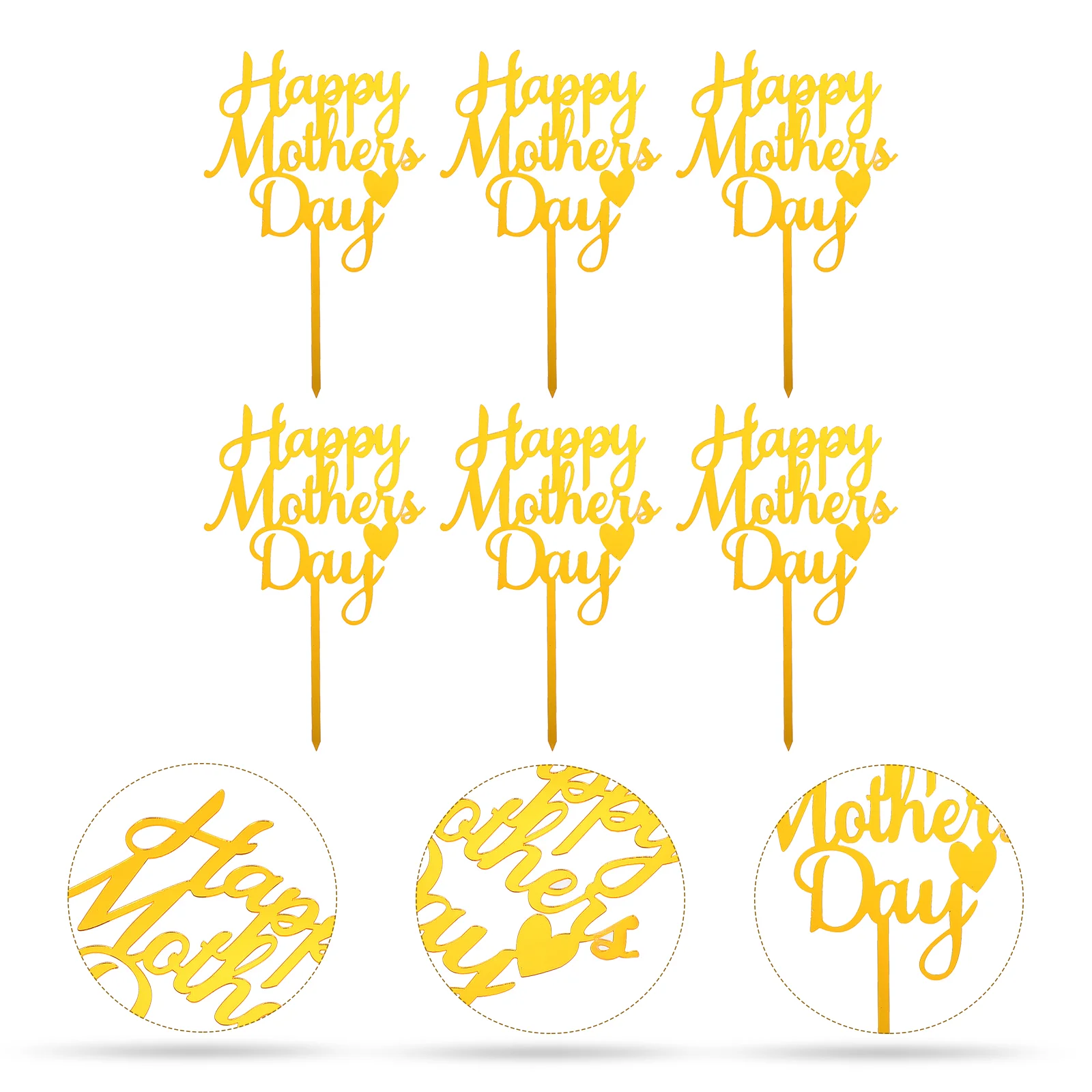 

20 Pcs Happy Birthday Decor Dessert Cake Toppers Food Pick Cake Toothpicks Happy Mothers Day