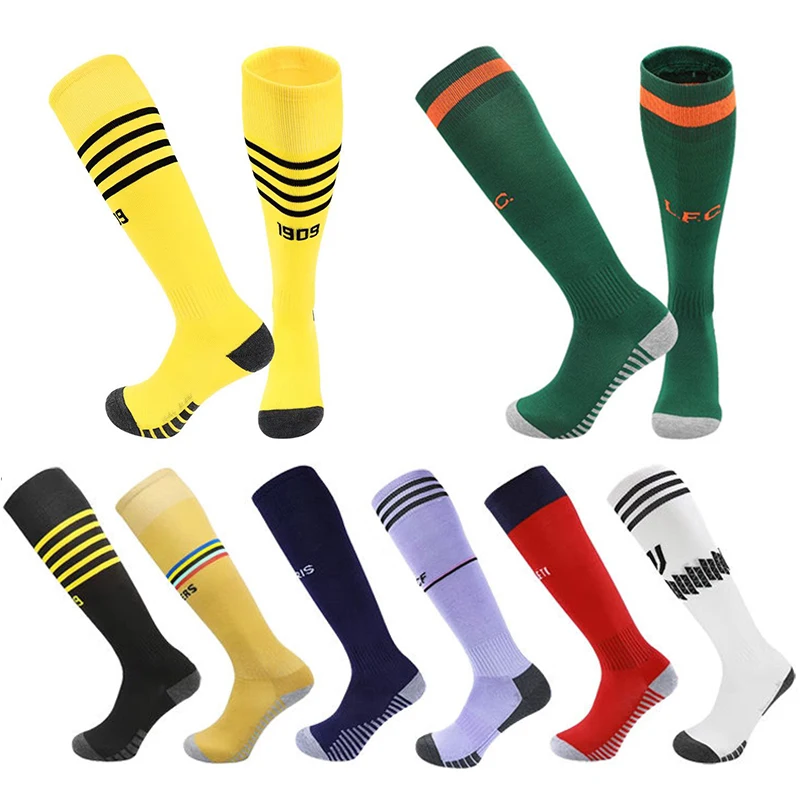 

22-23 Seasons European Club Football Socks Adult Children Thickening Towel Bottom Non-Slip Soccer Training Match Sport Stocking