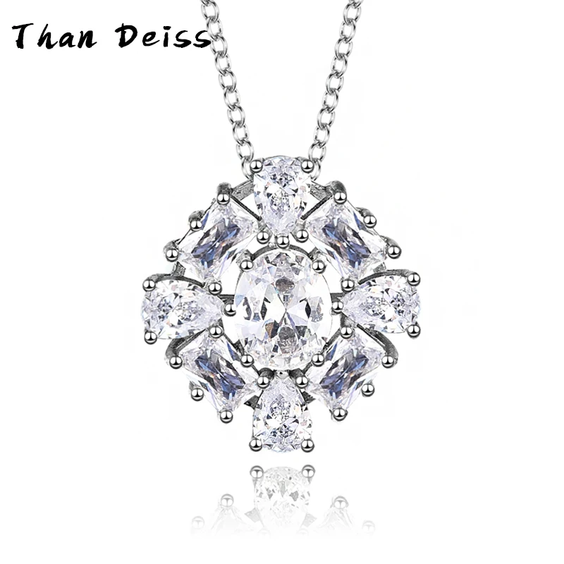 

S925 Sterling Silver Rhombus Necklace Female Magic Dream Snowflake Collarbone Chain Fashion Romantic Send Girlfriend Lover Gift
