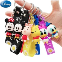 disney anime cartoon mickey mouse stitch figure keychains kawaii minnie donald duck piglet key chain pvc model kid toys gift