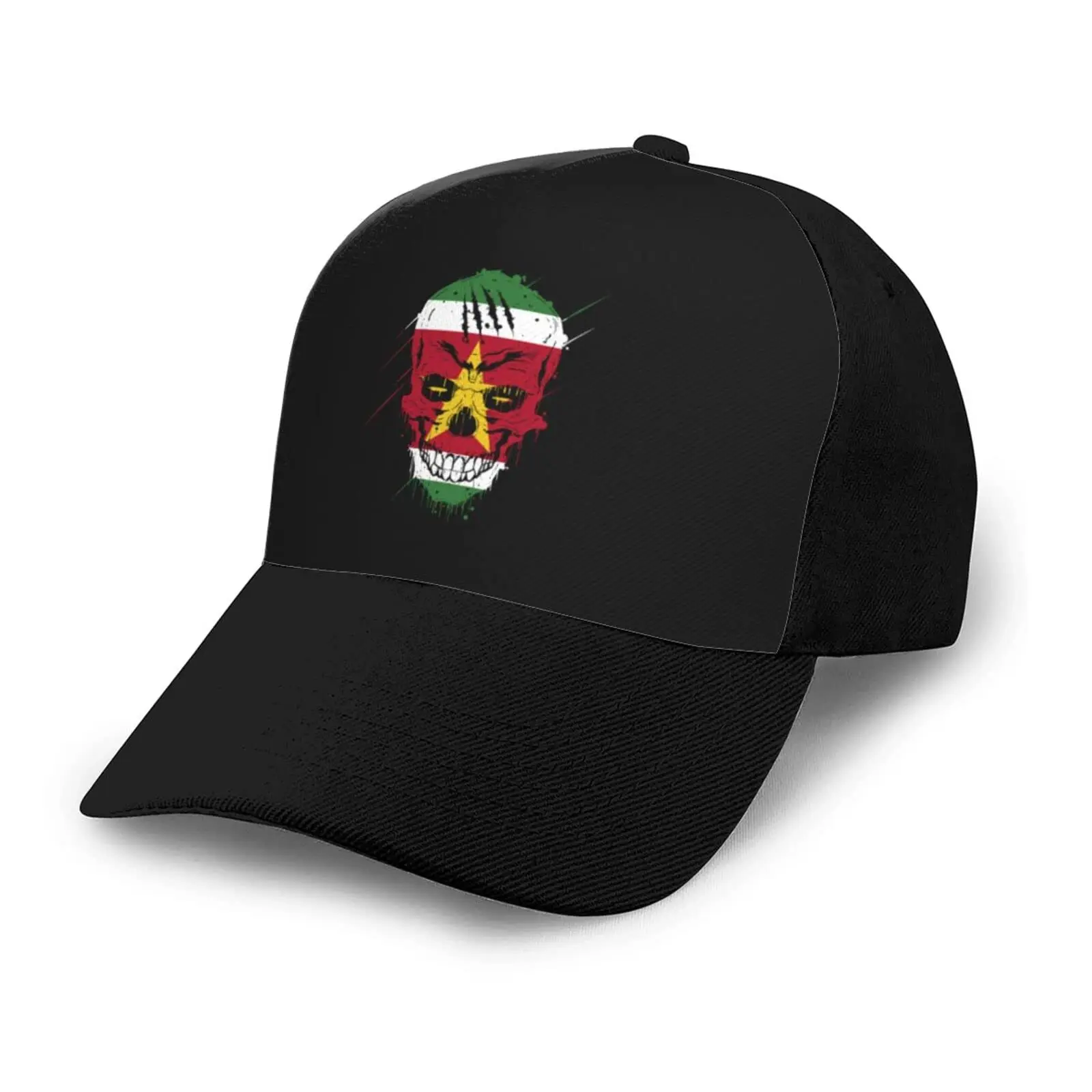 

Suriname Patriot Skull National Flag Baseball Cap Breathable Hip-Hop Sun Hat Adjustable Trucker Men Women Unisex For Gift