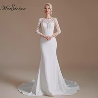 merdelan mermaid wedding dresses for women lace long sleeves v neck mermaid bridal gown 2022 vestido de noiva