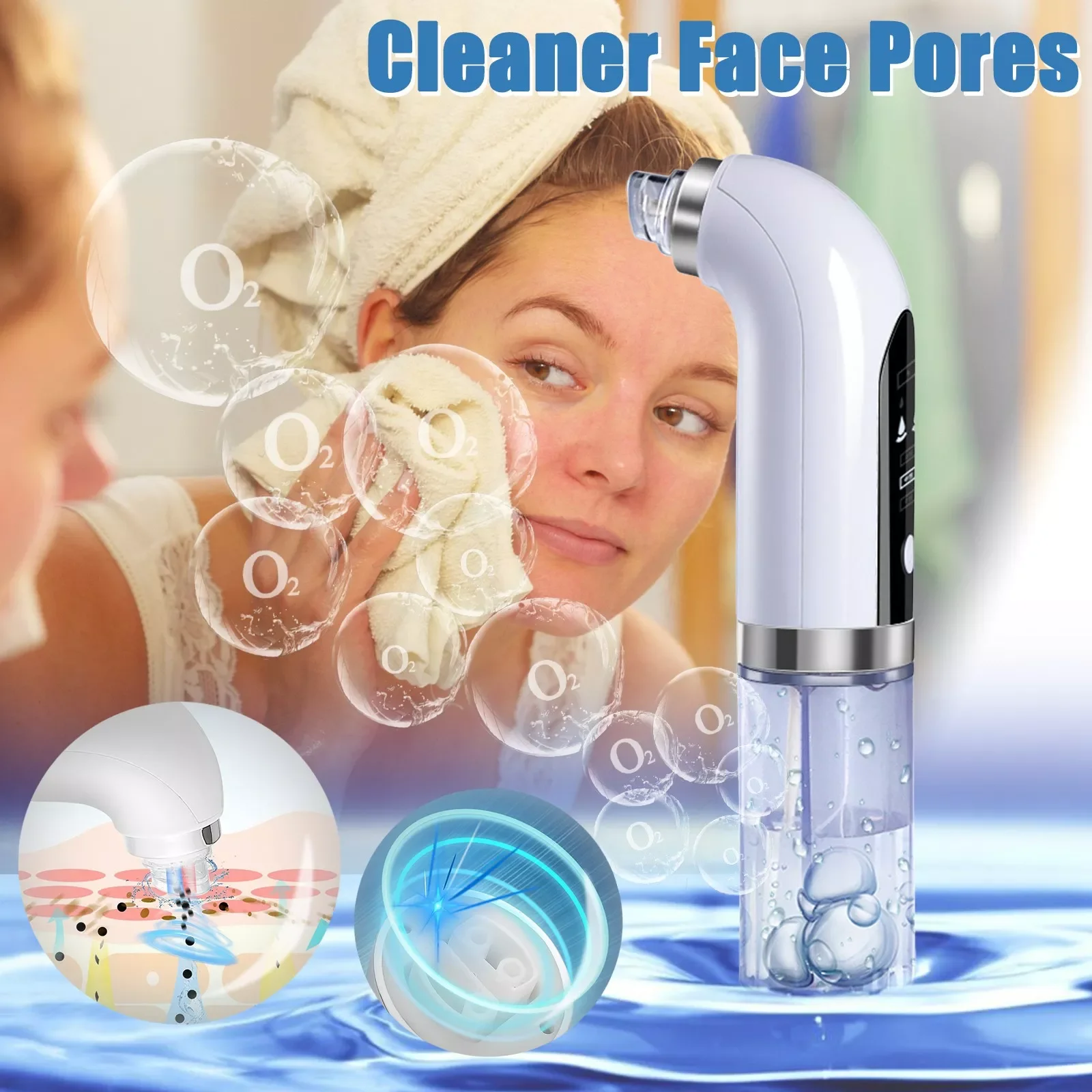 

NEW2023 Pores Skin Cleaner Nano Device Bubble Strong Suction Cleansing Water Vacuum Face