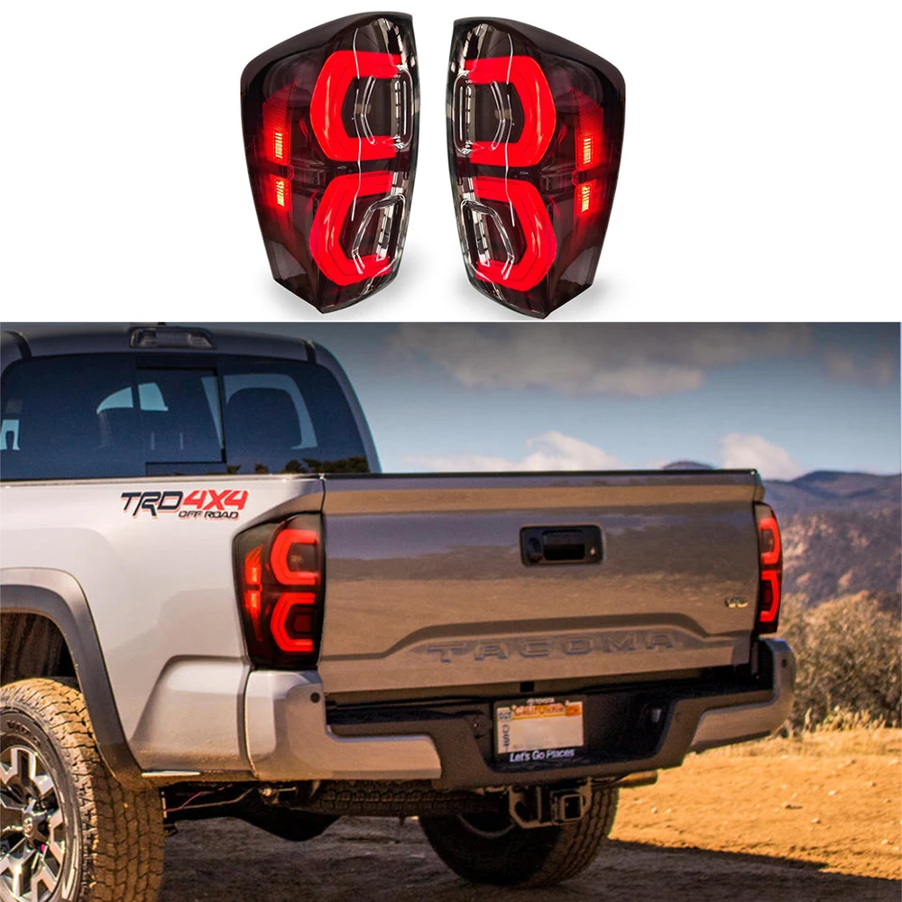 

2Pcs Car Tail Light For Toyota Tacoma 2016-2022 Taillights Assembly Dynamic Sequential Turn Signals DRL Brake Reverse Lamp