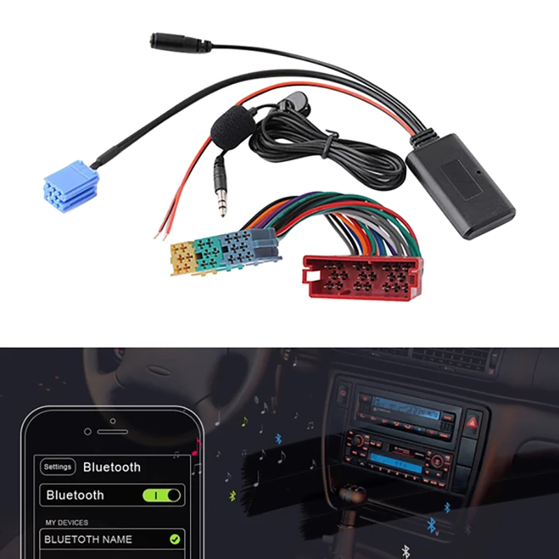 Автомобильный радиоприемник Bluetooth аудио микрофон адаптер громкой связи ISO 8Pin для