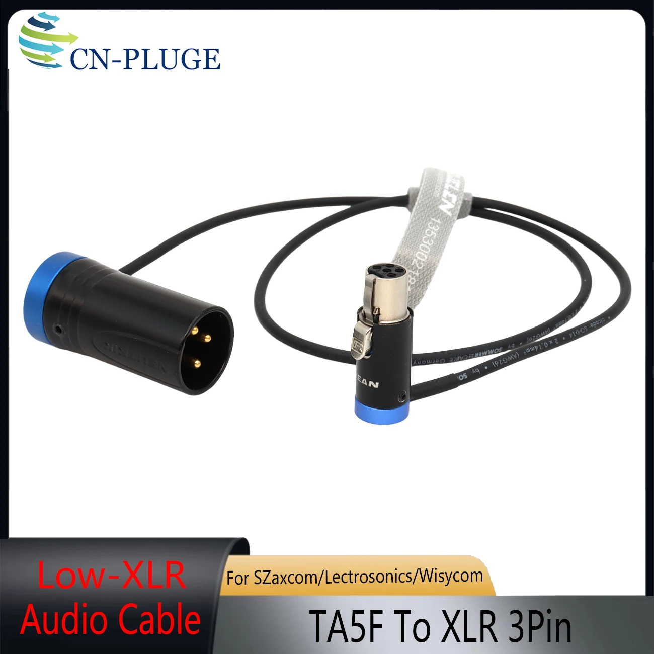 Фото Аудиокабель TA5F (женский) - XLR (3-контактный, мужской) для приемников Lectrosonics SR Series, Wisycom MCR54, Zaxcom QRX200 к звуковым устройствам Sound Devices Zoom №4