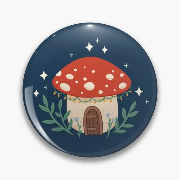

Женская заколка-пуговица Тис но скромный домик в виде грибов