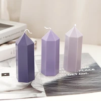 hexagonal cylinder silicone candle mold for handmade desktop decoration epoxy resin aromatherapy candle silicone mould