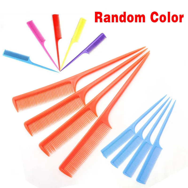 

Plastic Peine Hair Comb Heat Resistance Fine-tooth Cosmetic Tail Comb Make up Tool for Woman Random Color