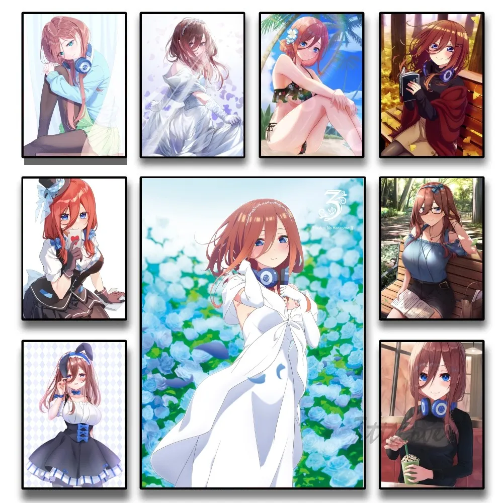 Накано Мику аниме квинтэссенция квинтуплетов плакат наклейки художественные